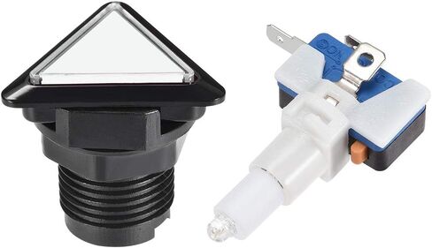 uxcell Game Push Button 39x39x39 Triangle 12V LED Illuminated Push Button Switch with Micro Switch for Arcade Video Games Yellow 1pcs in Saudi Arabia