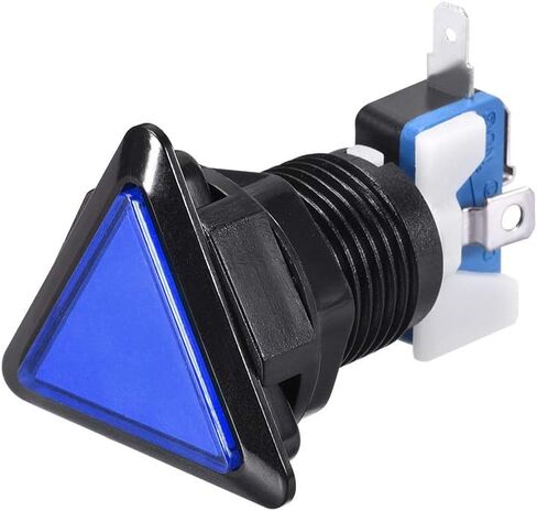 uxcell Game Push Button 39x39x39 Triangle 12V LED Illuminated Push Button Switch with Micro Switch for Arcade Video Games Yellow 1pcs in Saudi Arabia