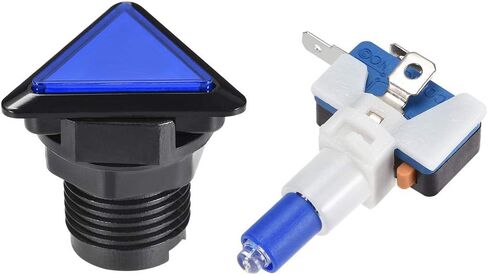 uxcell Game Push Button 39x39x39 Triangle 12V LED Illuminated Push Button Switch with Micro Switch for Arcade Video Games Yellow 1pcs in Saudi Arabia