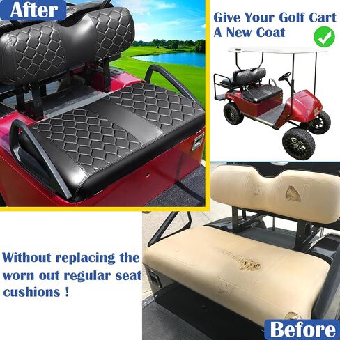 Golf Cart Seat Covers Kit for Club Car DS OEM Ordinary Seat Cushion, Golf Cart Portable Vinyl Seat Cover Cushion (Black Golf Cart Club Car DS Seat Cover) in Saudi Arabia