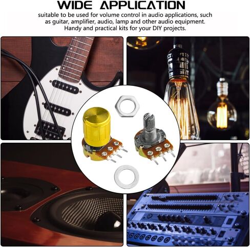 WMYCONGCONG 80 PCS B5K B10K B20K B50K B100K Ohm Knurled Shaft Linear Rotary Taper Potentiometer with Cap Kit in Saudi Arabia
