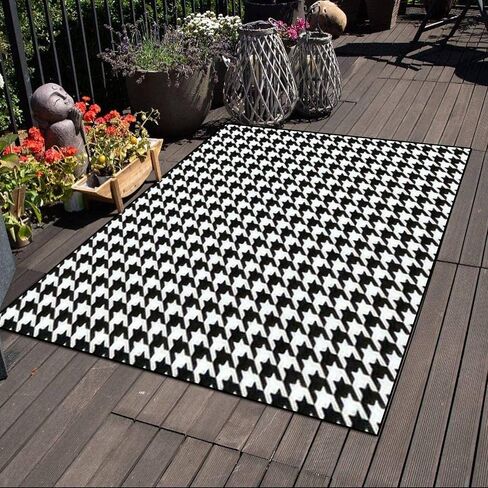 Indoor/Outdoor Area Soft Rug Seamless Houndstooth with Pink and White Floor Rugs Table Chair Mats Home Living Room Coffee Table Non-Slip Carpet Home Decoration Gifts in Saudi Arabia
