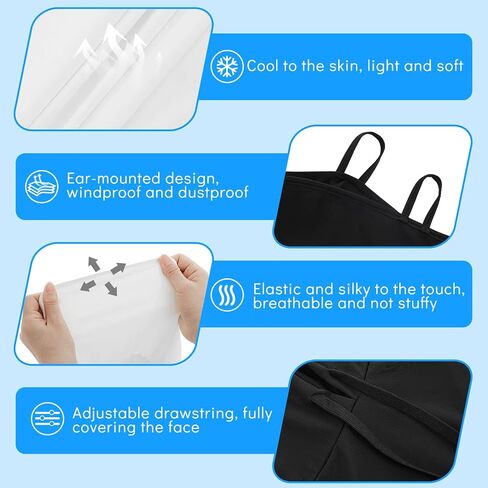 2 Pcs Detachable Balaclava Sun Protection Hood Breathable Face Cover Full Head UV Face Mask for Sun Protection Cooling Sun Mask for Summer Men Women Cycling Motorcycle Fishing, Black and White in Saudi Arabia