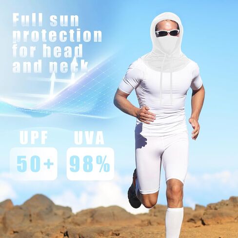 2 Pcs Detachable Balaclava Sun Protection Hood Breathable Face Cover Full Head UV Face Mask for Sun Protection Cooling Sun Mask for Summer Men Women Cycling Motorcycle Fishing, Black and White in Saudi Arabia