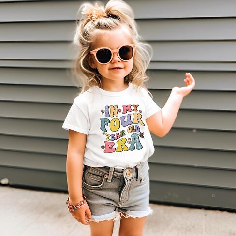 MODNTOGA Toddler Birthday Girl Shirt in My 1-7 Year Old Era Graphic T-Shirt Kid Girls B-Day Party Tee Short Sleeve Summer Top in Saudi Arabia