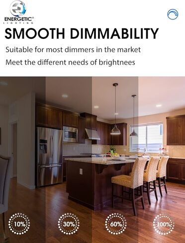 Energetic 6 Pack 6 Inch 5CCT Ultra-Thin LED Recessed Ceiling Light with Junction Box, 2700K/3000K/4000K/5000K/6500K Selectable, 12W 120W Eqv, 900LM, Dimmable Canless Wafer Downlight, IC Rated, ETL&FCC in Kuwait