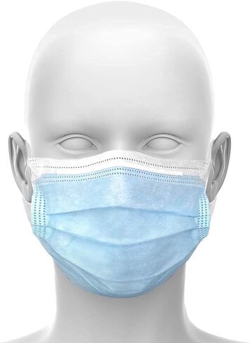 100PCS(2 Box) 3-Layer BYD Blue Disposable Face Masks,Medical Grade ASTM F2100-2019 Level 3 - for Home & Office,Breathable & Comfortable Filter,Adjustable Metal Noseclip,Super Elastic Earloops to Tight in Saudi Arabia
