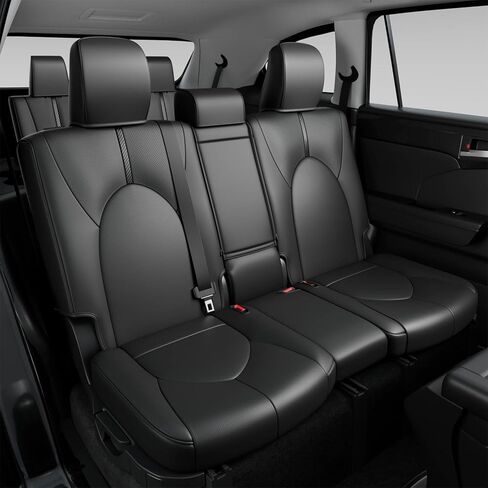 Xipoo Seat Cover Compatible with 2020-2024 Toyota Highlander 8 Seats 3 Row Car Seat Protector Replacement for Toyota Highlander 20-24 Accessories (Fit 2020-2024 W/Second Row 40/60 Split, S Black+Red) in Kuwait