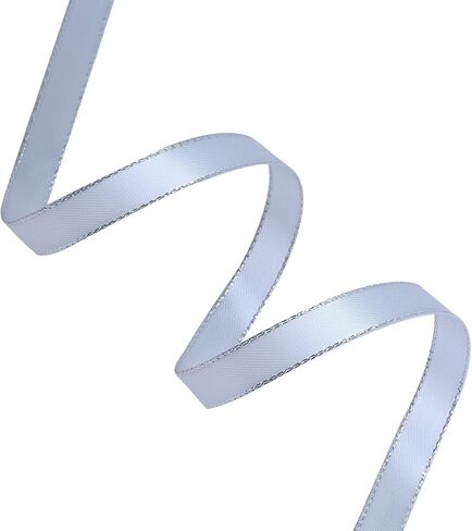 VATIN Double Faced Satin Ribbon 5/8 inch White with Gold Edge Continuous 25 Yards for Decoration, Craft, Gift Wrappping Wedding Card Decoration in Kuwait