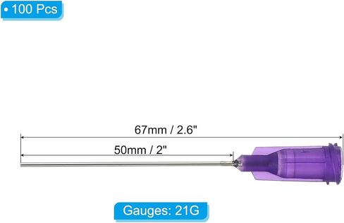 PATIKIL Blunt Tip Dispensing Needles 2 Inch, 100 Pcs 14G Industrial Liquid Dispenser Needle with Lure Lock for Refilling Liquid Inks Adhesive Glue in Saudi Arabia