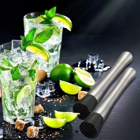 Zonon 16 Pieces Muddler for Cocktails Stainless Steel Drink Muddler 8 Inch Long Mojito Muddler Bar Muddler Tool Muller for Drinks Ice Crusher Bartender Tools Set Home Bartender Bars Accessories in Saudi Arabia