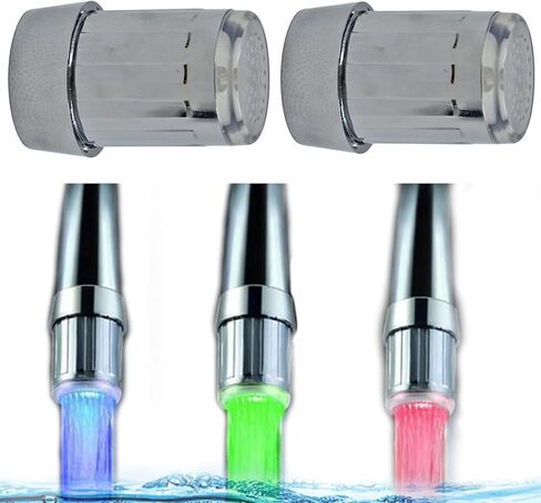 3-Color Temperature Sensitive Gradient LED Water Faucet Light Water Stream Color Changing Faucet Tap Sink Faucet for Kitchen, Bathroom in Saudi Arabia