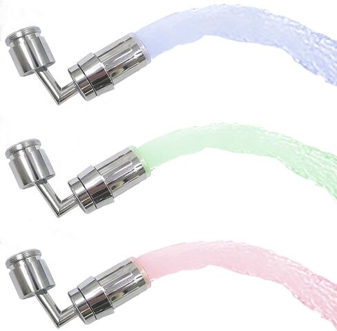 3-Color Temperature Sensitive Gradient LED Water Faucet Light Water Stream Color Changing Faucet Tap Sink Faucet for Kitchen, Bathroom in Saudi Arabia