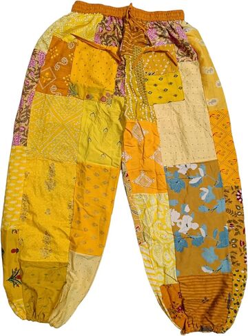RAJBHOOMI HANDICRAFTS Women's Patchwork Boho Pants - Loose Yoga Harem Joggers - Casual Bohemian Hippie Palazzo Lounge Comfy in Saudi Arabia