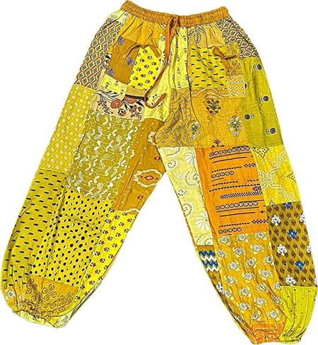 RAJBHOOMI HANDICRAFTS Women's Patchwork Boho Pants - Loose Yoga Harem Joggers - Casual Bohemian Hippie Palazzo Lounge Comfy in Saudi Arabia