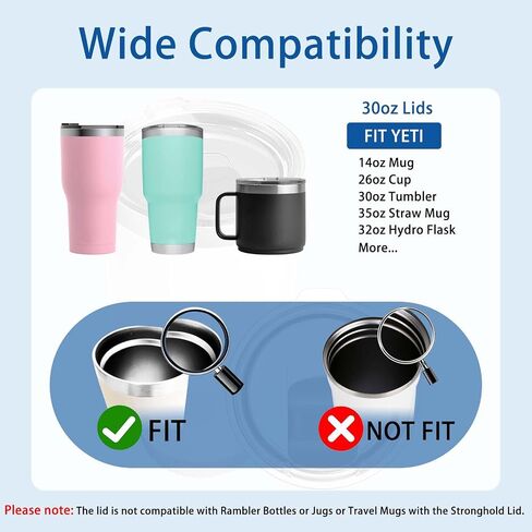 20 oz Tumbler Lid, 2 Pack Magnetic Replacement Covers Compatible for YETI 20oz Tumbler, 16 oz Pints, 10/24oz Mug and 10oz Lowball, for Rambler, Ozark Trail, Old Style Rtic in Saudi Arabia