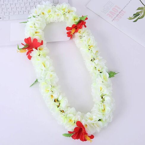 1PCS Hawaiian Luau Party Supplies Tropical Flower Leis Necklaces for Kids Adults Hawaiian Beach Luau Wedding Birthday Graduation Party Favors Decorations in Saudi Arabia