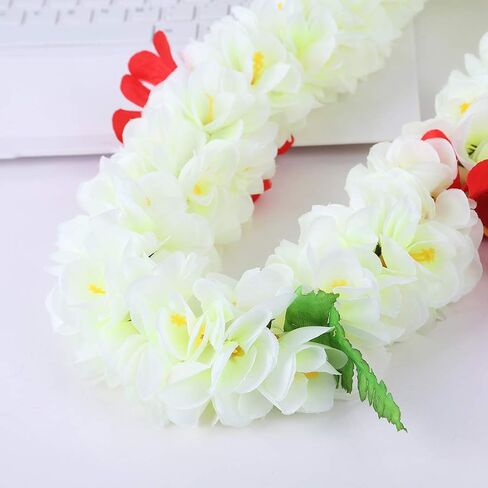 1PCS Hawaiian Luau Party Supplies Tropical Flower Leis Necklaces for Kids Adults Hawaiian Beach Luau Wedding Birthday Graduation Party Favors Decorations in Saudi Arabia