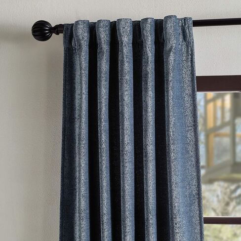 Martha Stewart Naples Chenille Solid Back Tab Window Curtain Panel Pair, 84, Natural in Saudi Arabia