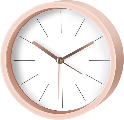 Modern Desktop Clock, Analog Clock Battery Operated with Silent No-Ticking Design, Small Tabletop Clocks for Office/Mantle/Desktop or Nightstand (White-Round) in Saudi Arabia