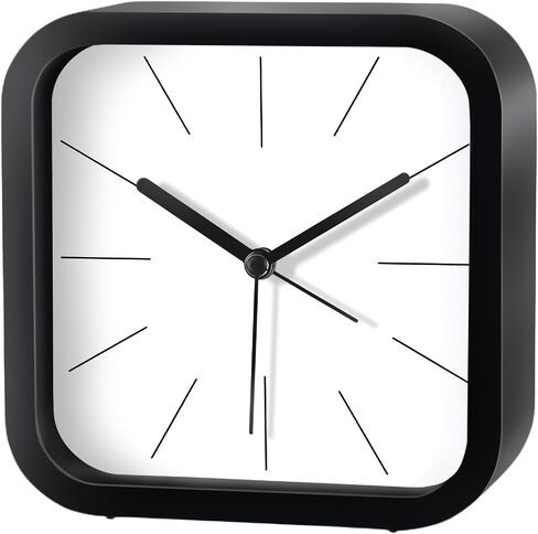 Modern Desktop Clock, Analog Clock Battery Operated with Silent No-Ticking Design, Small Tabletop Clocks for Office/Mantle/Desktop or Nightstand (White-Round) in Saudi Arabia
