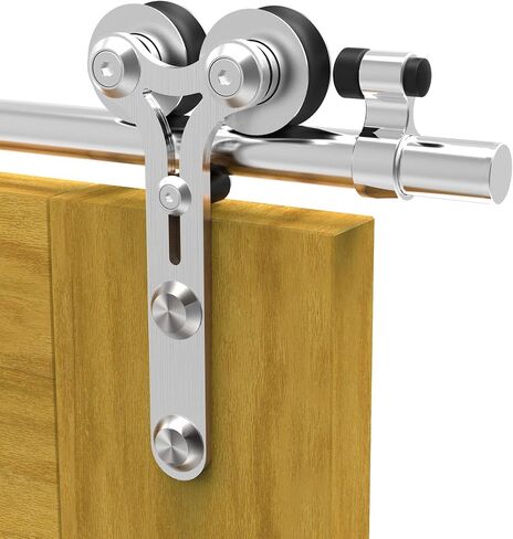 4FT Sliding Barn Door Hardware Kit, Stainless Steel Track for Single Door, Smoothly and Quietly, Fit 24" Door Panel(Y Shape Hanger) in Saudi Arabia