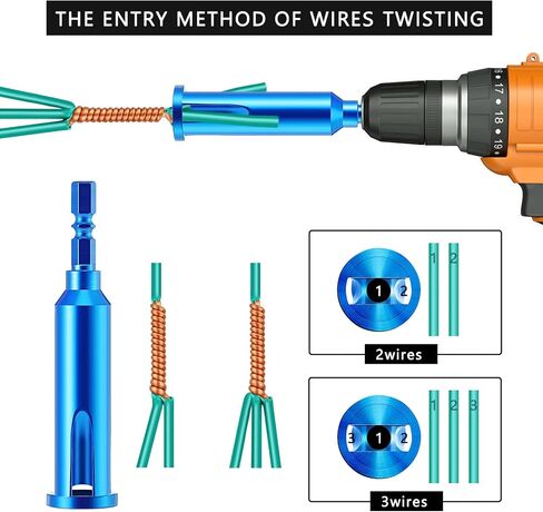 Universal Wire Twisting Tool Cable Wire Stripper and Twister Wire Stripping Tool for Electrician by Drill Driver or Manually (Brown) in Saudi Arabia