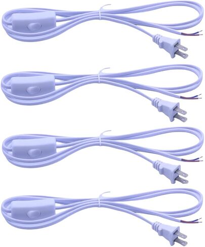 Lamp Cord with Switch Plug, Extension Cords 6 Foot Wiring Stripped Ends Ready for Light Project and Repair Lights Cable-4Pack Black in Saudi Arabia