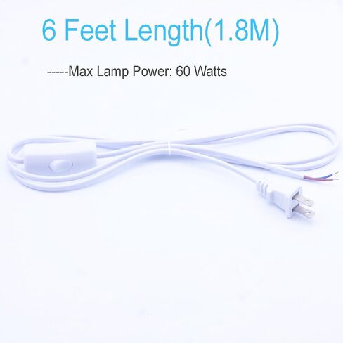 Lamp Cord with Switch Plug, Extension Cords 6 Foot Wiring Stripped Ends Ready for Light Project and Repair Lights Cable-4Pack Black in Saudi Arabia