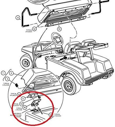 A.A Club Car DS Seat Hinge Sets | 79-Up | Golf Cart - 1012412, 1011652 - Male + Female (2) in Saudi Arabia