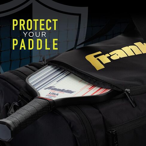 حقائب Franklin Sports Pickleball - حقيبة حبال - حقيبة دفل - حقيبة ظهر للمجاديف وكرات البيسبول + إكسسوارات - نسيج نايلون فاخر - حقيبة معدات كرة البيسبول للرجال + النساء - أسود in Kuwait
