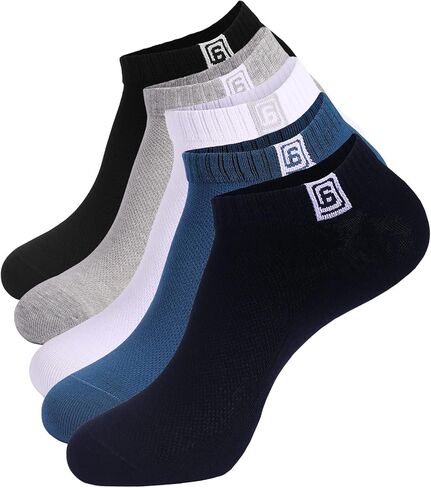 جوارب الكاحل للنساء Grils 5 أزواج جوارب رياضية قطنية رقيقة منخفضة القطع للرجال جوارب غير رسمية بدون عرض مقاس 6-9 in Kuwait