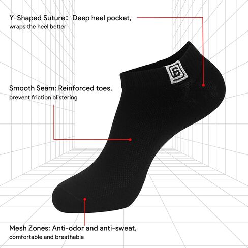 جوارب الكاحل للنساء Grils 5 أزواج جوارب رياضية قطنية رقيقة منخفضة القطع للرجال جوارب غير رسمية بدون عرض مقاس 6-9 in Kuwait