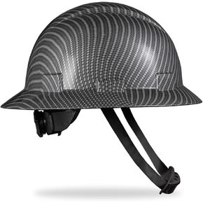 Full Brim Hard Hat Carbon Fiber Design 6 Point Adjustable Ratchet Suspension OSHA Approved ABS Work Helmet for Men&Women ANSI Z89.1 TYPE I CLASS C
