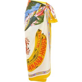 Women's Beach Swimwear Printed Long Sarong Coverups Bathing Suit Pareo Large Pashmina Wrap Skirt