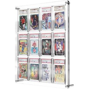 حافظة عرض بطاقات متدرجة من الأكريليك - حافظة عرض بطاقات بيسبول رياضية شفافة، إطار عرض جداري لبطاقة التداول مع حماية من الأشعة فوق البنفسجية لكرة القدم وكرة السلة والهوكي in Kuwait
