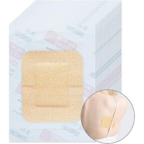 Latex-Free Bordered Gauze Pad Dressing Bandage Island Dressings 5.5x6.7" (30Ct) Beige - Individually Wrapped Large Wound Dressing First Aid Wound Care for Wounds Protection