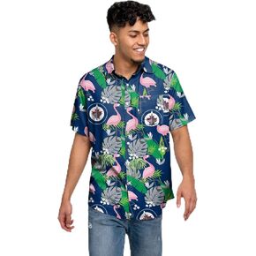 FOCO Men's NHL Floral Tropical Button Up Shirt
