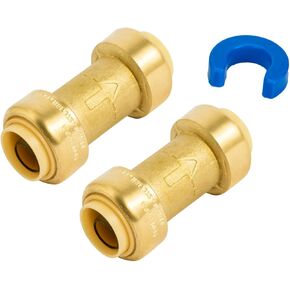 SUNGATOR 1 Inch Check Valve, Anti-backflow Valve with Single Water Flow Direction only, No Lead Brass Push to Connect Plumbing Fitting to Work with Pex, Copper, CPVC, with 1 Disconnect Clip, Pack of 2