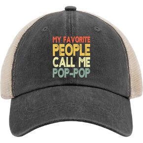 My Favorite People Call Me Pop-Pop Funny Dad Grandpa cap gardening hat AllBlack mens beach hat Gifts for Him Cool