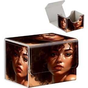 High-Capacity Card Deck Box Cowboy Riding Design - Ideal Trading Card Game Storage Solution with Compact Size, and Easy Access - PU Leather Fits for TCG CCG Magic Cards