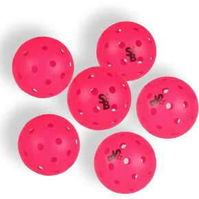 كرات بيكل بول SB 6 عبوات 12 عبوة | Supra-40 Holes Pickleballs في الهواء الطلق | تم تصميمه وفقًا لمعيار USA Pickleball (USAPA) للعب في البطولات الاحترافية | النيون الوردي النيون الأصفر