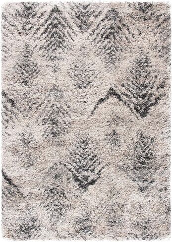 SAFAVIEH Iceland Shag Collection 6'7" Square Cream/Grey ISG514A Modern Non-Shedding Living Room Bedroom Dining Room Entryway Plush 2.6-inch Area Rug in Saudi Arabia