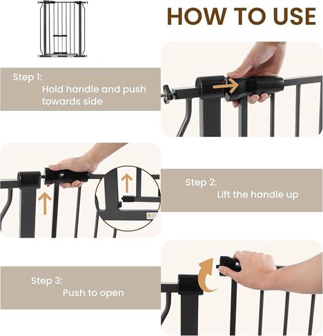 بوابة أمان BalanceFrom سهلة المرور مع باب للحيوانات الأليفة للمداخل والسلالم مع ميزات الإغلاق التلقائي/الفتح، بطول 76.2 سم، يناسب الفتحات مقاس 29.1 - 38.5 بوصة، جرافيت in Kuwait