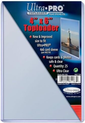 Ultra-Pro 4X6 Top Loaders - 25 Per Pack (Quantity of 100) in Saudi Arabia