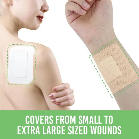 Latex-Free Bordered Gauze Pad Dressing Bandage Island Dressings 5.5x6.7" (30Ct) Beige - Individually Wrapped Large Wound Dressing First Aid Wound Care for Wounds Protection in Saudi Arabia