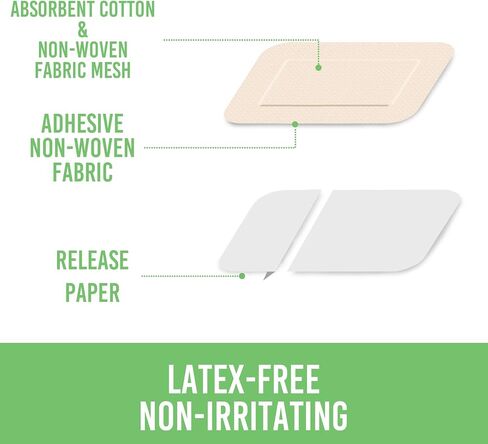 Latex-Free Bordered Gauze Pad Dressing Bandage Island Dressings 5.5x6.7" (30Ct) Beige - Individually Wrapped Large Wound Dressing First Aid Wound Care for Wounds Protection in Saudi Arabia