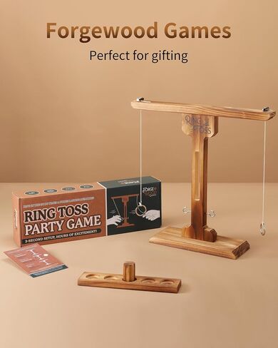Ring Toss Game for Adults, 3-Second Instant Assembly Hook and Ring Game with Sturdy Structure, XL Size(15.8’’ X 15’’) Indoor Outdoor Holiday Party Games, Fun Family Games for Backyard, Camping, Beach in Saudi Arabia