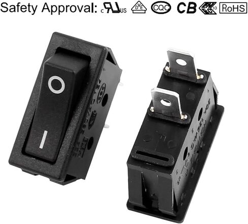 uxcell 5 Pcs SPST On Off Black Snap in Boat Rocker Switch AC 250V/16A 125V/16A in Saudi Arabia