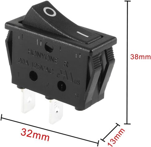 uxcell 5 Pcs SPST On Off Black Snap in Boat Rocker Switch AC 250V/16A 125V/16A in Saudi Arabia